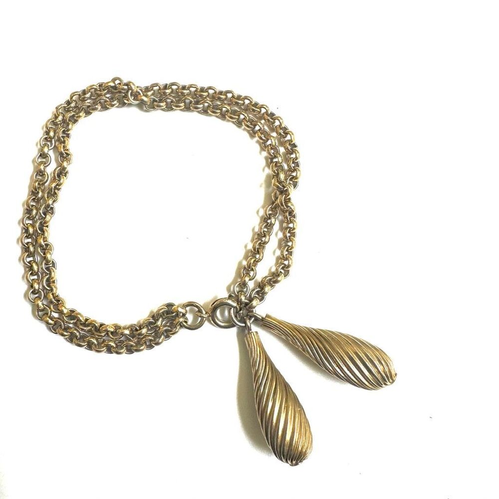 Gold-Tone Double Teardrop Pendant Bracelet - Women's Jewelry